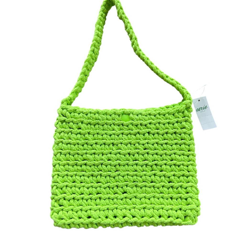 NWT Aerie green crochet shoulder bag green